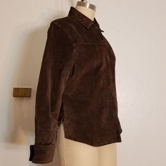 Brown Suede Leather Jacket Size S - Picture 2 of 5